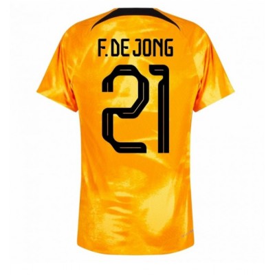 Moški Nogometni dresi Nizozemska Frenkie de Jong #21 Domači SP 2022 Kratek Rokav
